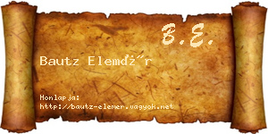 Bautz Elemér névjegykártya